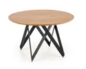 Кухонний стіл HALMAR MOZAMBIK 120x120 см, стільниця - дуб золотий, каркас - чорний фото thumb №1