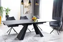 Стол обеденный раскладной SIGNAL SALVADORE, серый мрамор / черный матовый, 90x180 фото thumb №16