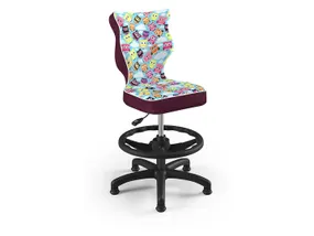 BRW Детский стул с подставкой для ног "Сова" размер 4 OBR_PETIT_CZARNY_ROZM.4_WK+P_STORIA_32 фото