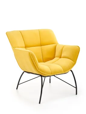 Кресло мягкое HALMAR BELTON желтый (1п=1шт) фото