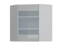 BRW Угловой правый кухонный шкаф Top Line 60 см с витриной серый глянец, серый гранола/серый глянец TV_GNWU_60/72_PV-SZG/SP фото thumb №1