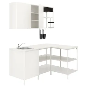 IKEA ENHET ЭНХЕТ, угловая кухня, белый 693.381.36 фото