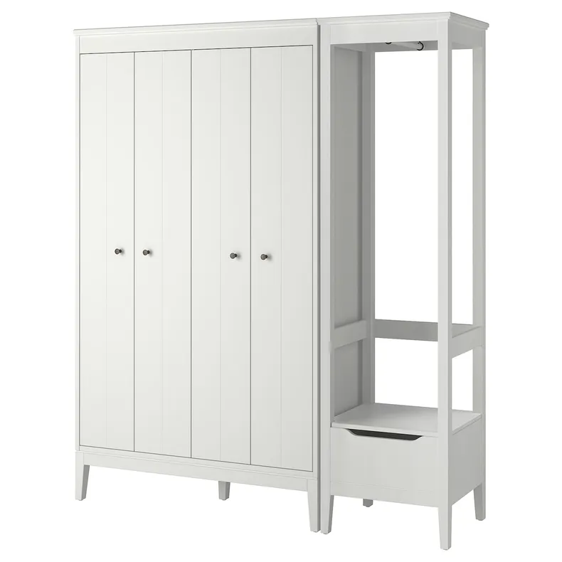 IKEA IDANÄS ІДАНЕС, гардероб, комбінація, білий, 180x59x211 см 893.882.91 фото №1