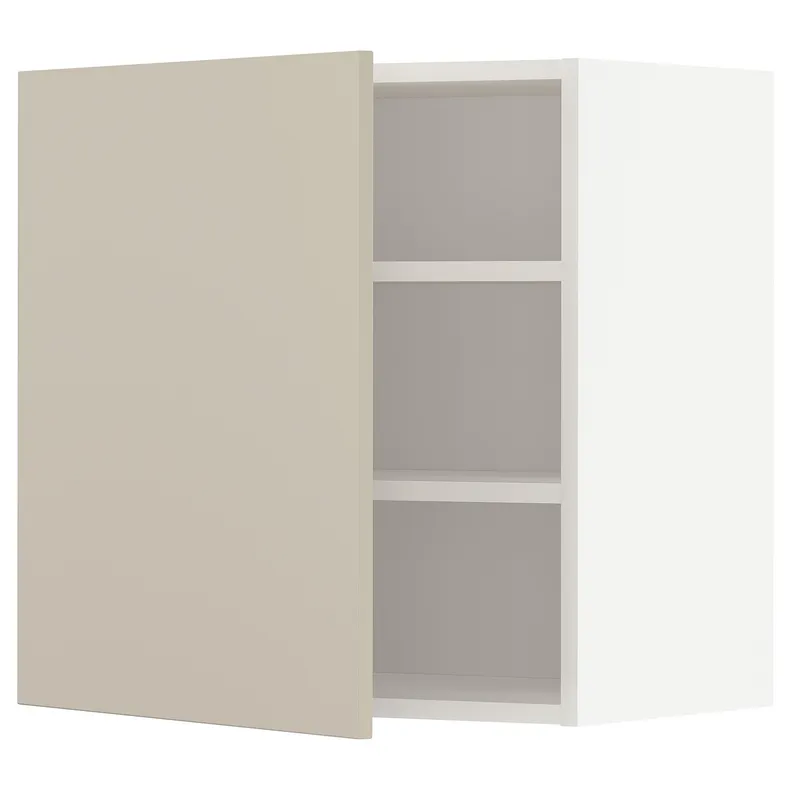 IKEA METOD МЕТОД, навесной шкаф с полками, белый / гавсторпский бежевый, 60x60 см 894.624.98 фото №1