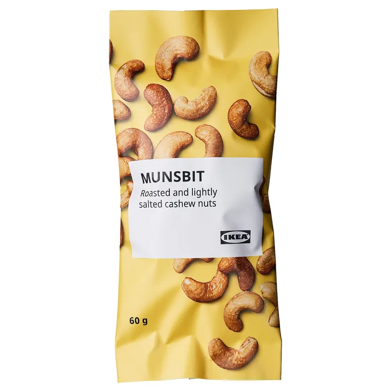 IKEA MUNSBIT, орехи кешью обжаренные, слегка солёный, 60 g 304.840.15 фото №1