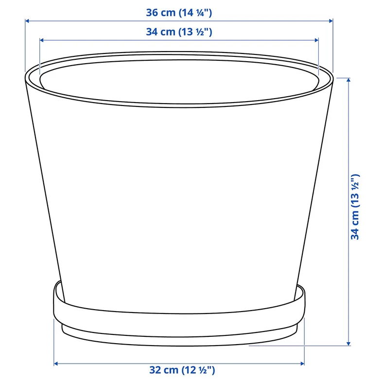 IKEA BRUNBÄR, вазон з блюдцем, зовнішня тераса, 32 см 405.847.69 фото №6