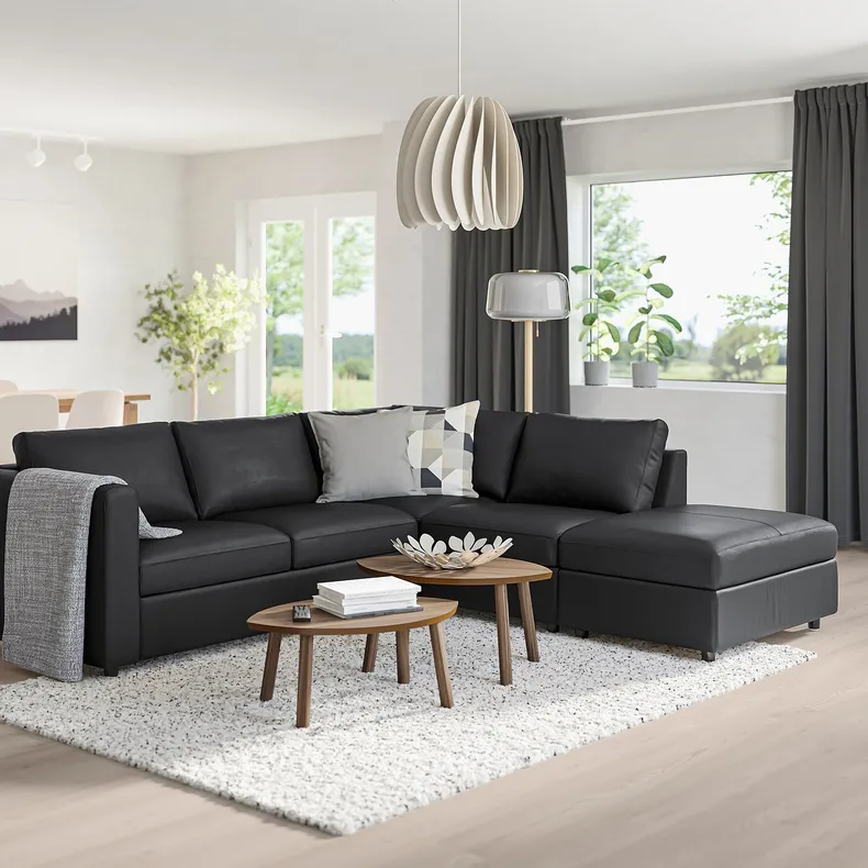 IKEA VIMLE ВІМЛЕ, кутовий диван, 4-місний, з відкритим кінцем/Гранн/Бомстад чорний 893.067.28 фото №2
