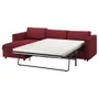 IKEA VIMLE ВИМЛЕ, 3-местный диван-кровать с козеткой, Красный/коричневый 995.375.54 фото