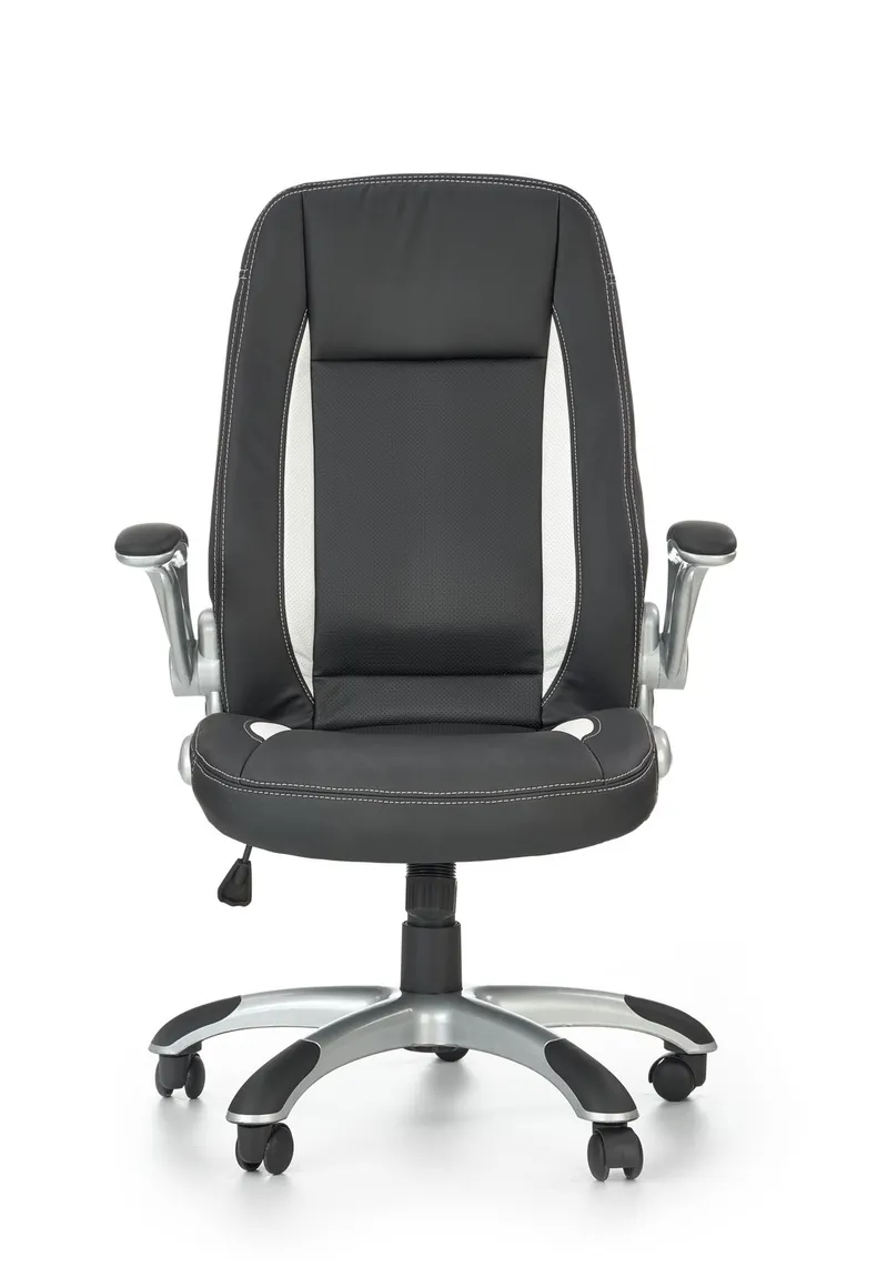 Крісло комп'ютерне офісне обертове HALMAR SATURN чорний, екошкіра перфорована фото №7