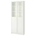IKEA BILLY БІЛЛІ / OXBERG ОКСБЕРГ, стелаж панель / скляні дверцята, білий, 80x30x202 см 692.817.76 фото thumb №1