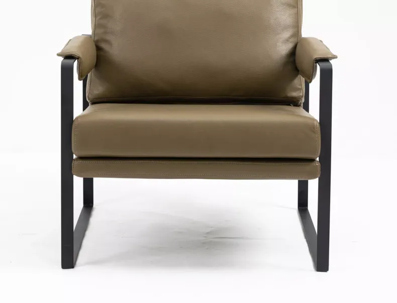 Крісло м'яке з металевим каркасом SIGNAL FOCUS Buffalo, екошкіра: оливковий фото №5