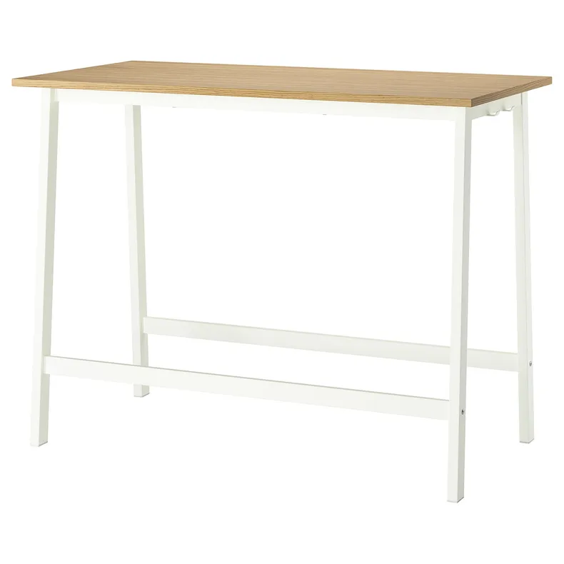 IKEA MITTZON МІТТЗОН, стіл для конференцій, дуб okl/білий, 140x68x105 см 395.330.64 фото №1