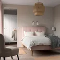 IKEA IDANÄS ІДАНЕС, каркас ліжка з оббивкою, Gunnared блідо-рожевий, 140x200 см 204.589.36 фото thumb №2