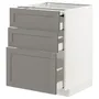 IKEA METOD МЕТОД / MAXIMERA МАКСИМЕРА, напольный шкаф с выдвиж панелью / 3ящ, белый / светло-серый, 60x60 см 794.336.99 фото