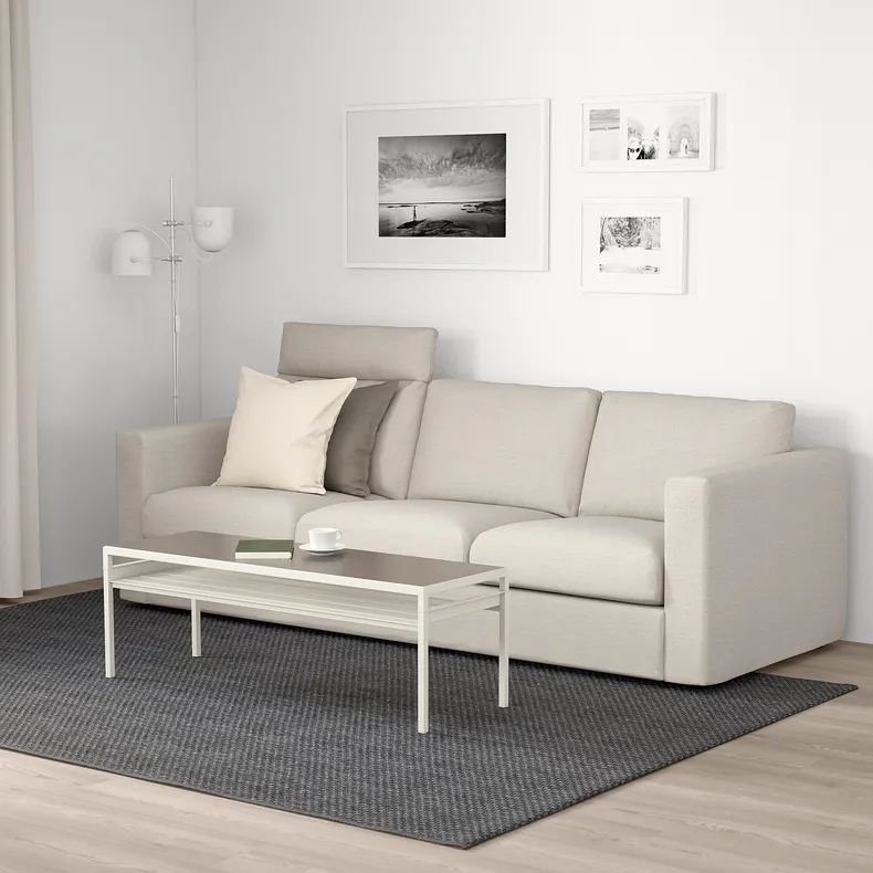 IKEA VIMLE ВІМЛЕ, 3-місний диван, з підголовником / Gunnared бежевий 393.990.27 фото №2