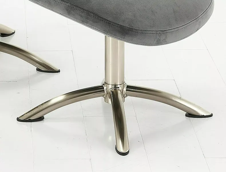 Крісло м'яке з підставкою для ніг оксамитове SIGNAL NIXON Velvet, Bluvel 14 - сірий фото №3