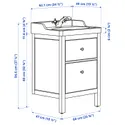 IKEA HEMNES ХЕМНЭС / RUTSJÖN РУТШЁН, шкаф с ящиками / раковина / смеситель, белый, 62x49x95 см 695.599.91 фото thumb №6