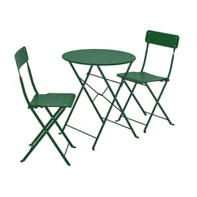 IKEA SUNDSÖ СУНДСЁ, стол+2стула,д/сада, зелёный/зелёный 394.349.31 фото