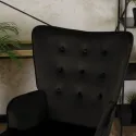 Кресло мягкое бархатное с подставкой для ног MEBEL ELITE LOZANO Velvet, Черный фото thumb №4