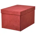 IKEA GJÄTTA ГЙЕТТА, коробка для зберігання з кришкою, коричнево-червоний оксамит, 18x25x15 см 905.704.30 фото thumb №1