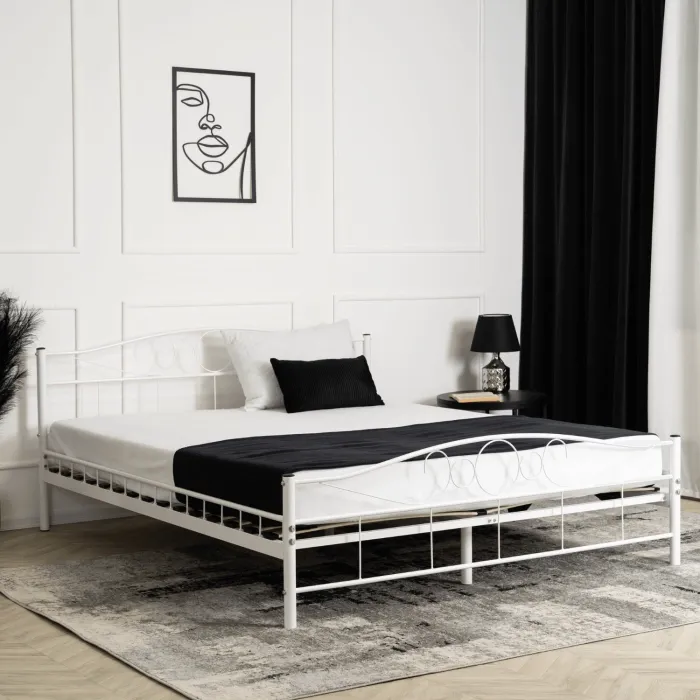Кровать металлическая MEBEL ELITE GRIFFIN, 160x200 см, Белый фото №3