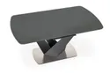 Обеденный стол раскладной HALMAR PATRIZIO 160-200x90 см, столешница - темный ясен, ножка - черный фото thumb №7