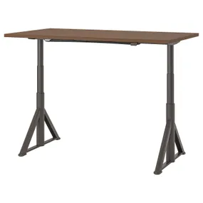 IKEA IDÅSEN ІДОСЕН, стіл регульований, коричневий/темно-сірий, 160x80 см 392.810.04 фото