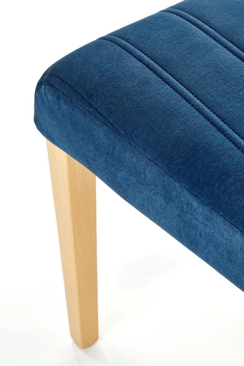 Кухонный стул HALMAR DIEGO 3 стеганые полосы, дуб медовый/темно-синий фото №6