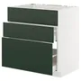 IKEA METOD МЕТОД / MAXIMERA МАКСИМЕРА, шкаф д/варочн панели/вытяжка/ящик, белый/Гавсторп темно-зеленый, 80x60 см 295.566.16 фото