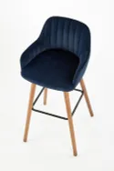 Барный стул HALMAR H93 ножки хокера - орех, обивка - темно-синий фото thumb №8