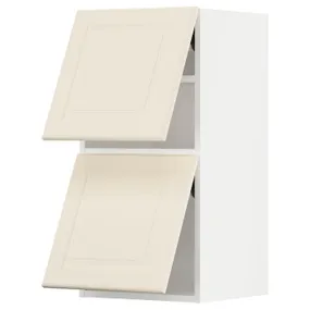 IKEA METOD МЕТОД, настінна шафа, горизонт, 2 дверцят, білий / БУДБІН кремово-білий, 40x80 см 093.930.22 фото