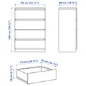 IKEA MALM МАЛЬМ, комод с 4 ящиками, Шпон дуба, окрашенный в белый цвет, 80x100 см 704.035.74 фото thumb №6