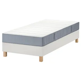 IKEA LYNGÖR ЛЮНГЕР, диван-ліжко, Vesteröy середня твердість / легка блакитно-біла, 90x200 см 595.534.14 фото