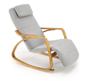 Мягкое кресло-качалка HALMAR PRIME серое фото