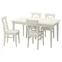 IKEA INGATORP ІНГАТОРП / INGOLF ІНГОЛЬФ, стіл+4 стільці, білий, 155 / 215 см 299.173.07 фото