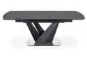 Обідній стіл розкладний HALMAR PATRIZIO 160-200x90 см, стільниця - темний ясен, ніжка - чорна фото thumb №3