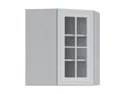 BRW Верхний кухонный шкаф Верди 60 см угловой левый с дисплеем светло-серый матовый, греноловый серый/светло-серый матовый FL_GNWU_60/72_LV-SZG/JSZM фото thumb №2