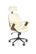 Кресло компьютерное офисное вращающееся HALMAR IGNAZIO, ореховый кремовый, экокожа фото thumb №5