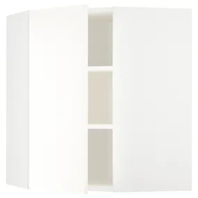 IKEA METOD МЕТОД, кутова навісна шафа з полицями, білий / ВАЛЛЬСТЕНА білий, 68x80 см 295.072.87 фото