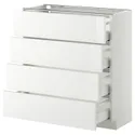 IKEA METOD МЕТОД / MAXIMERA МАКСИМЕРА, напольн шкаф 4 фронт панели / 4 ящика, белый / Рингхульт белый, 80x37 см 890.264.93 фото thumb №1