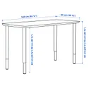 IKEA ANFALLARE АНФАЛЛАРЕ / OLOV ОЛОВ, письменный стол, бамбук / белый, 140x65 см 194.177.01 фото thumb №5
