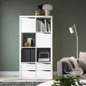 IKEA KALLAX КАЛЛАКС, стелаж, з 2 дверима з 4 шухлядами / білий хвилястий, 147x77 см 095.529.40 фото thumb №2