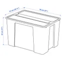 IKEA SAMLA САМЛА, контейнер с крышкой, прозрачный, 79x57x43 см / 130 л 294.408.19 фото thumb №6
