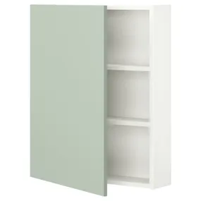 IKEA ENHET ЕНХЕТ, настінн шафа з 2 поличками/дверцят, білий/блідо-сіро-зелений, 60x17x75 см 994.968.79 фото