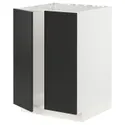 IKEA METOD МЕТОД, підлогова шафа для мийки+2 дверцят, білий / НІККЕБУ матовий антрацит, 60x60 см 794.974.36 фото thumb №1
