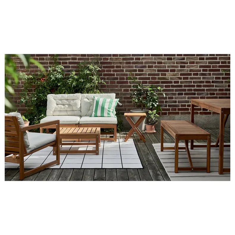 IKEA NÄMMARÖ НЭММАРЁ, 4-местный комплект садовой мебели, пятно светло-коричневое / куддарна бежевый 095.054.06 фото №2