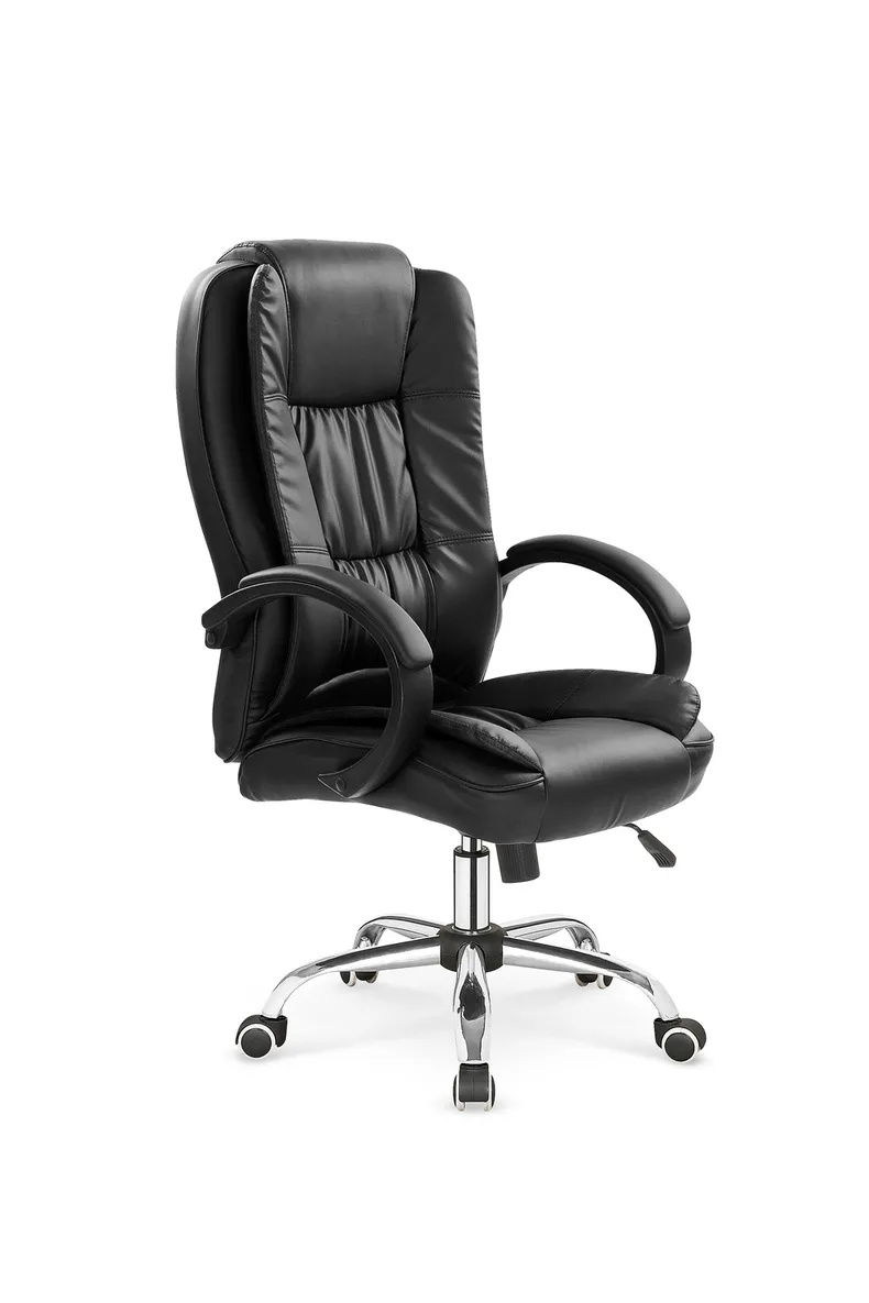 Крісло комп'ютерне офісне обертове HALMAR RELAX чорний, екошкіра фото №1