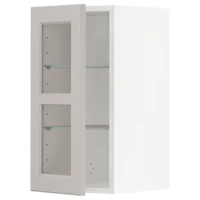 IKEA METOD МЕТОД, навесной шкаф / полки / стеклян дверца, белый / светло-серый, 30x60 см 594.698.87 фото