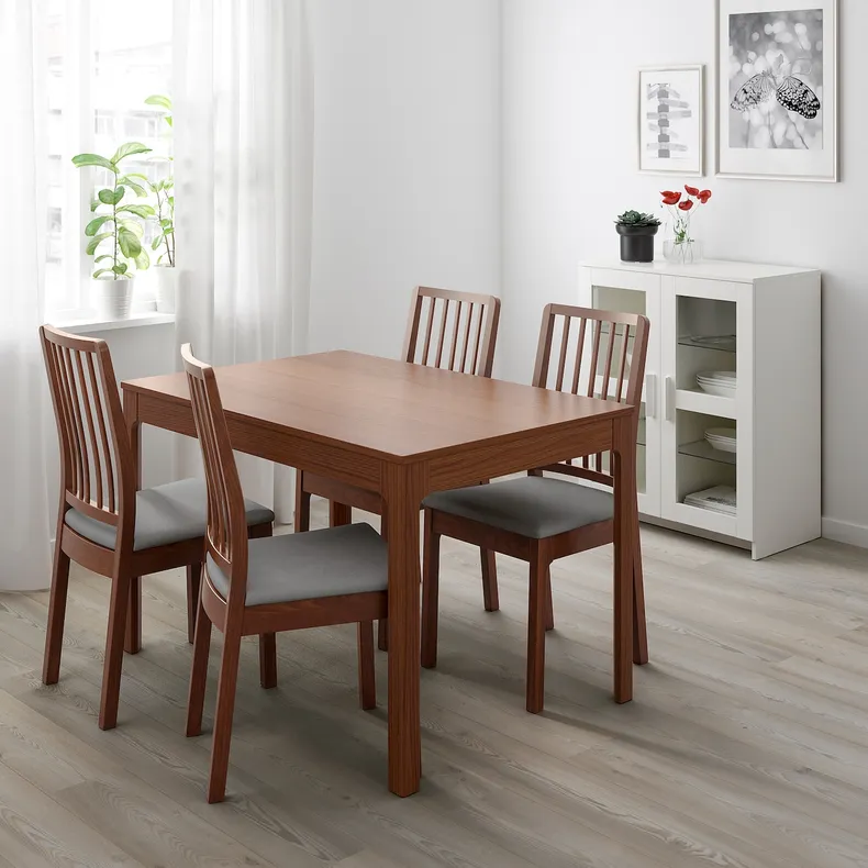IKEA EKEDALEN ЕКЕДАЛЕН, розкладний стіл, коричневий, 120 / 180x80 см 303.408.09 фото №2