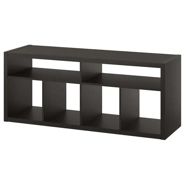 IKEA KALLAX КАЛЛАКС / LACK ЛАКК, комбінація шаф для телевізора, чорно-коричневий, 224x39x147 см 895.521.73 фото №2